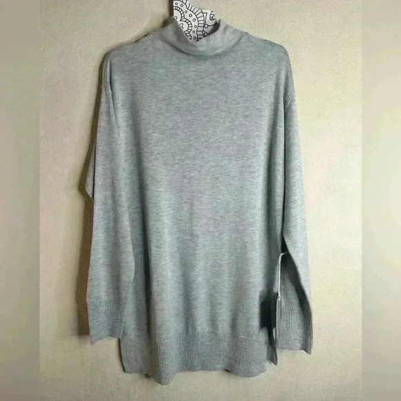 Chelsea 28 sweater mock turtleneck heather gray size small NWT - Picture 2 of 4